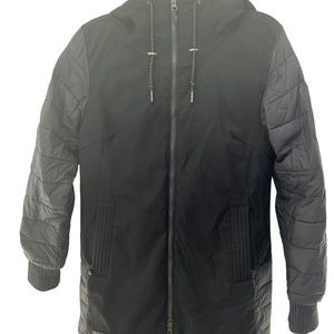 Columbia Womens Small Boundary Bay Hybrid Jacket Black Insulated Hooded Reg $175